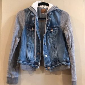 American Eagle Sweatshirt Jean Jacket
